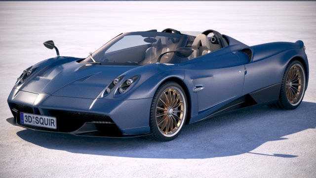 Pagani Huayra Roadster 2017 3D Model .c4d .max .obj .3ds .fbx .stl .blend