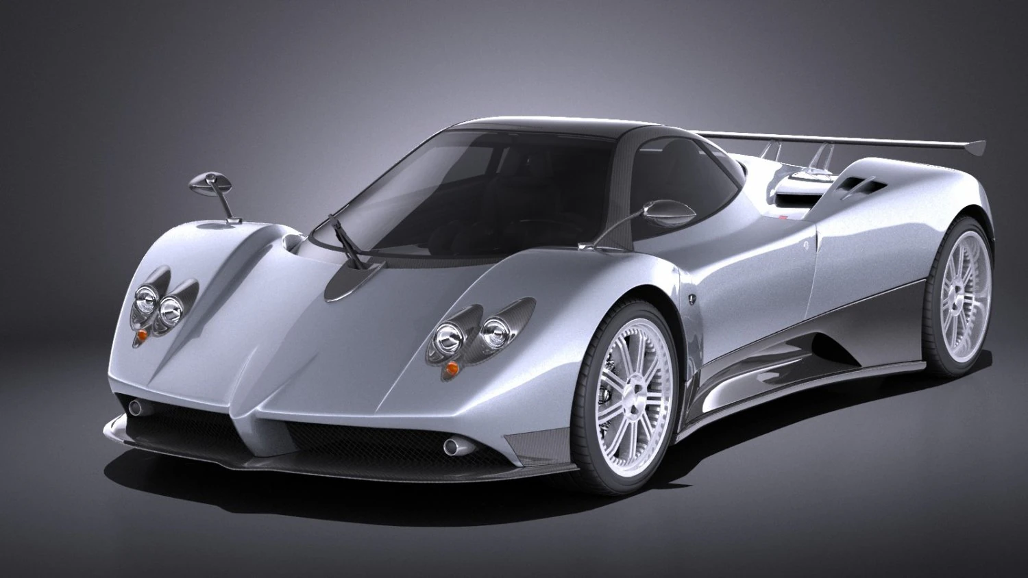 Pagani Zonda F 2010 vray 3D Model .c4d .max .obj .3ds .fbx .stl .blend 