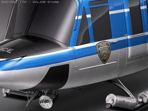 Police Bell 412 Surveillance Copter 3D Modell