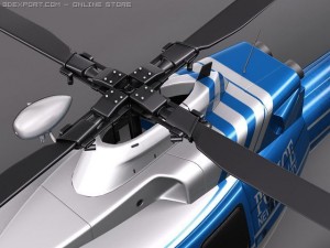 Police Bell 412 Surveillance Copter 3D Modell