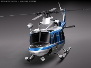 Police Bell 412 Surveillance Copter 3D Modell
