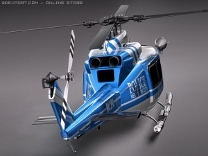 Police Bell 412 Surveillance Copter 3D Modell