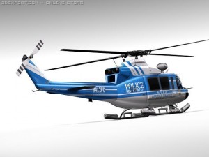 Police Bell 412 Surveillance Copter 3D Modell