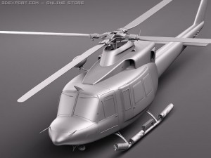 Police Bell 412 Surveillance Copter 3D Modell