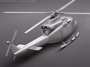 Police Bell 412 Surveillance Copter 3D Modell