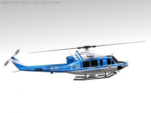 Police Bell 412 Surveillance Copter 3D Modell