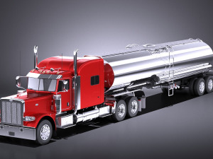 Peterbilt 389 Sleeper Cab Tanker 2017 vray 3D Model