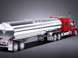 Peterbilt 389 Sleeper Cab Tanker 2017 vray 3D Model