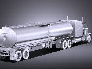 Peterbilt 389 Sleeper Cab Tanker 2017 vray 3D Model