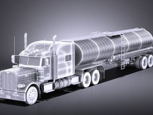 Peterbilt 389 Sleeper Cab Tanker 2017 vray 3D Model