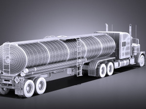 Peterbilt 389 Sleeper Cab Tanker 2017 vray 3D Model