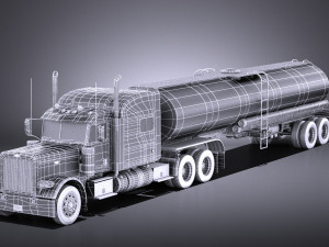 Peterbilt 389 Sleeper Cab Tanker 2017 vray 3D Model