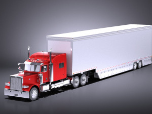 Peterbilt 389 Sleeper Cab Trailer 2017 vray 3D Model