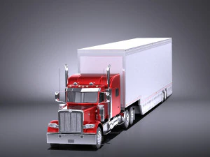 Peterbilt 389 Sleeper Cab Trailer 2017 vray 3D Model