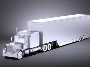 Peterbilt 389 Sleeper Cab Trailer 2017 vray 3D Model