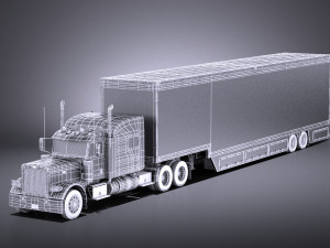 Peterbilt 389 Sleeper Cab Trailer 2017 vray 3D Modell