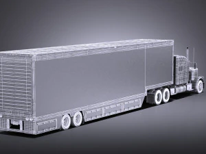 Peterbilt 389 Sleeper Cab Trailer 2017 vray 3D Model