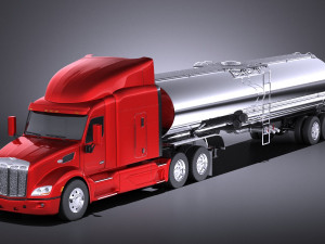Peterbilt 579 Semi Truck Tanker 2017 vray 3D Model