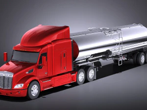 Peterbilt 579 Semi Truck Tanker 2017 vray 3D Модель