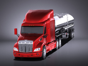 Peterbilt 579 Semi Truck Tanker 2017 vray Modelo 3D