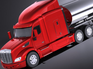Peterbilt 579 Semi Truck Tanker 2017 vray Modelo 3D