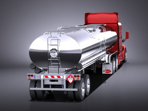 Peterbilt 579 Semi Truck Tanker 2017 vray Modelo 3D