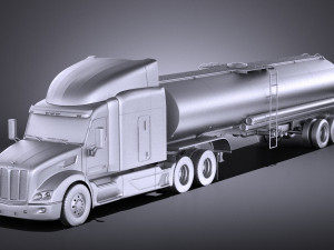 Peterbilt 579 Semi Truck Tanker 2017 vray Modelo 3D
