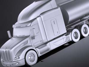 Peterbilt 579 Semi Truck Tanker 2017 vray Modelo 3D