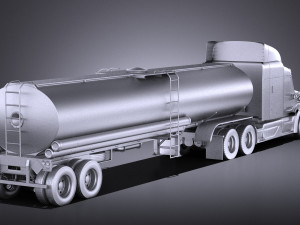 Peterbilt 579 Semi Truck Tanker 2017 vray Modelo 3D