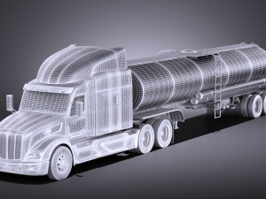 Peterbilt 579 Semi Truck Tanker 2017 vray Modelo 3D