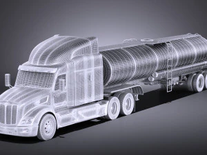 Peterbilt 579 Semi Truck Tanker 2017 vray 3D Модель