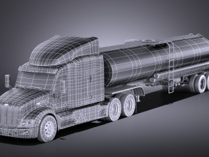 Peterbilt 579 Semi Truck Tanker 2017 vray Modelo 3D