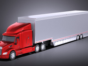 Peterbilt 579 Semi Truck Trailer 2017 vray 3D Model