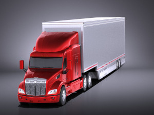 Peterbilt 579 Semi Truck Trailer 2017 vray Modelo 3D