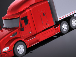Peterbilt 579 Semi Truck Trailer 2017 vray Modelo 3D