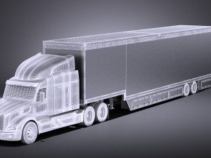 Peterbilt 579 Semi Truck Trailer 2017 vray Modelo 3D