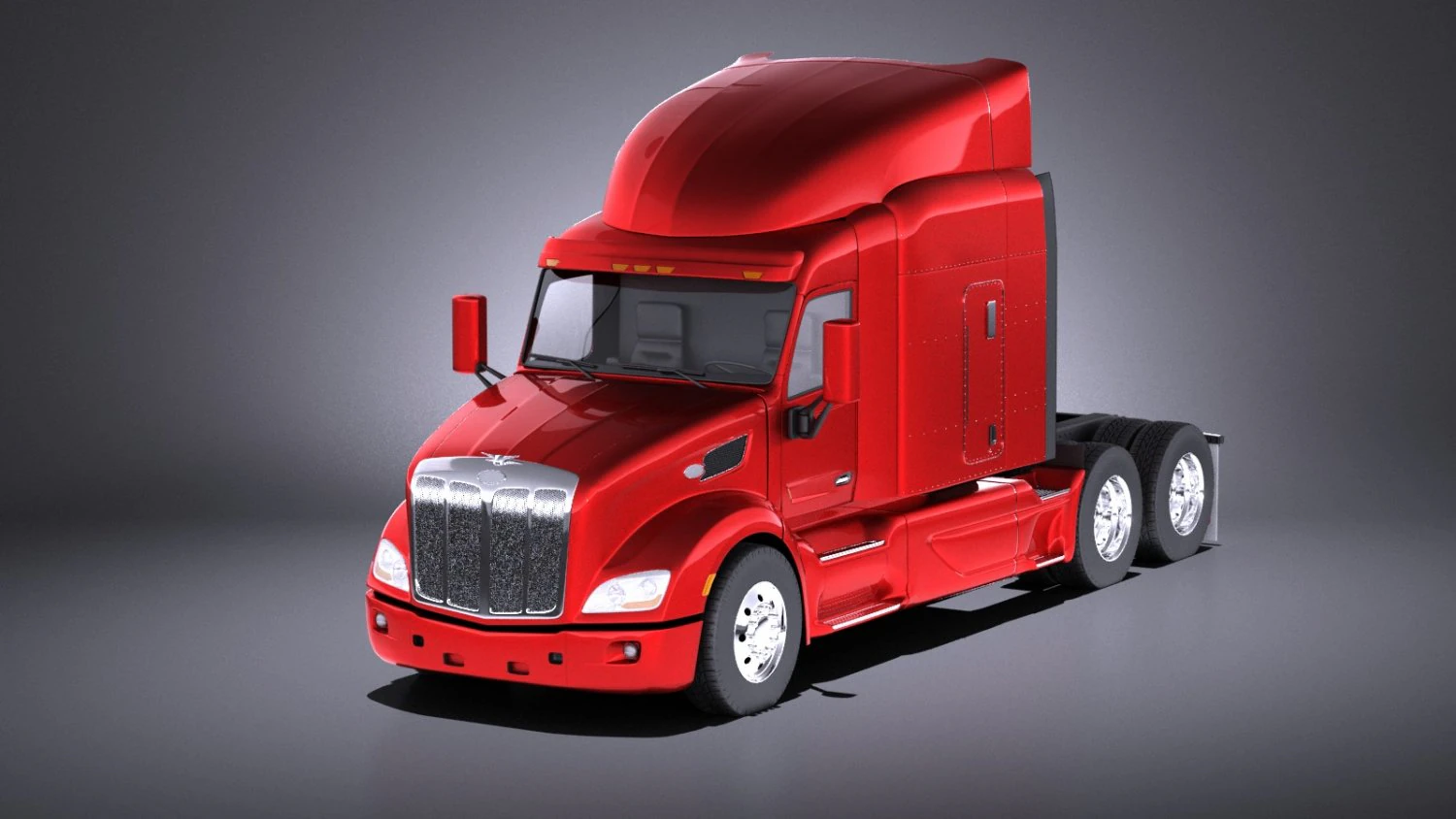 Peterbilt 579 Semi Truck 2017 vray 3D Model .c4d .max .obj .3ds .fbx .stl .blend 