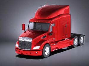 peterbilt 579 semi truck 2017 vray 3D Model