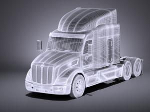 Peterbilt 579 Semi Truck 2017 vray Model 3D