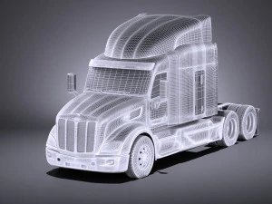 Peterbilt 579 Semi Truck 2017 vray 3D Model