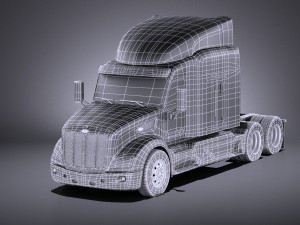 Peterbilt 579 Semi Truck 2017 vray Model 3D