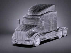 Peterbilt 579 Semi Truck 2017 vray 3D Model