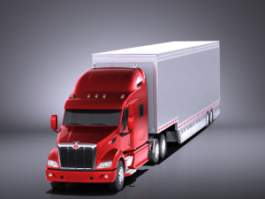 Peterbilt 587 2017 Truck with Trailer vray Modèle 3D