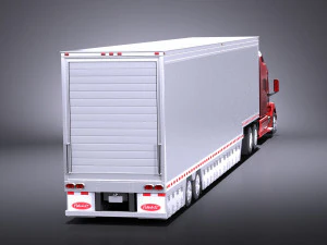 Peterbilt 587 2017 Truck with Trailer vray 3D Model