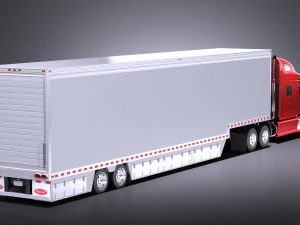 Peterbilt 587 2017 Truck with Trailer vray 3D Model