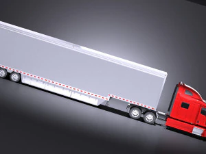 Peterbilt 587 2017 Truck with Trailer vray 3D Model