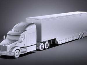 Peterbilt 587 2017 Truck with Trailer vray Modèle 3D