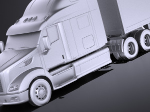 Peterbilt 587 2017 Truck with Trailer vray Modèle 3D
