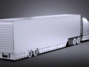 Peterbilt 587 2017 Truck with Trailer vray 3D Model