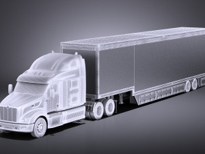 Peterbilt 587 2017 Truck with Trailer vray Modèle 3D